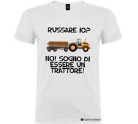 T-shirt personalizzata russare io? sogno di essere un trattore