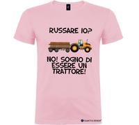 T-shirt personalizzata russare io? sogno di essere un trattore