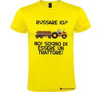 T-shirt personalizzata russare io? sogno di essere un trattore