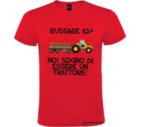 T-shirt personalizzata russare io? sogno di essere un trattore