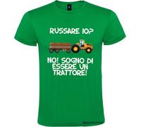 T-shirt personalizzata russare io? sogno di essere un trattore