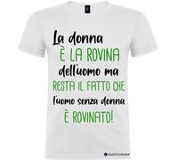 T-shirt personalizzata simpatica la donna è la rovina