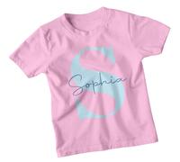 T-shirt personalizzata Sophia Name Initial S per ragazze maglietta...