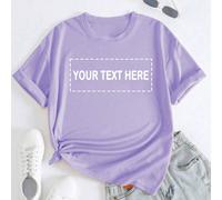T-shirt personalizzata, T-shirt a maniche corte personalizzata da donna - aggiungi il tuo testo (nome del paese/luogo, numero, frase, nome, parola, ecc.), crea la tua t-shirt personalizzata stampata, 