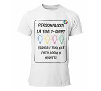 T-Shirt Personalizzata Uomo Maglietta Personalizzabile Personalizza la Tua t-Shirt con Foto, Logo Scritte e/o Testo Manica Corta Bianca Taglia 5XL