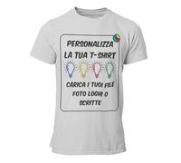 T-Shirt Personalizzata Uomo Maglietta Personalizzabile Personalizza la Tua t-Shirt con Foto, Logo, Scritte e/o Testo Manica Corta Grigia Taglia S