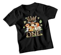 T-Shirt Personalizzata Wild One Woodland Animals Bambini Personalizzata...