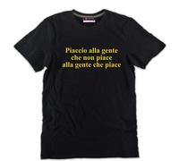 T-shirt Piaccio alla gente che non piace canzone ultimo cotone nera uomo donna