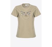 T-SHIRT PINKO QUENTIN T-SHIRT JERSEY LOGO RICAMATO VERDE