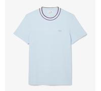 T-Shirt Piqué Girocollo Maniche Corte Uomo Lacoste TH8174 T01 Azzurro