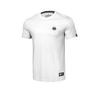 PITBULL - Maglietta Uomo, Taglio Classico, Maglietta in Cotone Uomo, Basic, Comoda, con Piccolo Logo - S, Bianco