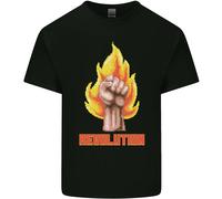 T-Shirt Pixelata Rivoluzione Anarchia Anarchico 99% Bambini Ragazzi Ragazze