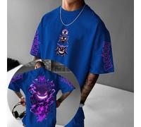 T-shirt Pokémon Gengar Unisex Regular Cotone Stampa Fronte Retro Streetwear 2025