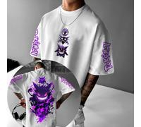 T-shirt Pokémon Gengar Unisex Regular Cotone Stampa Fronte Retro Streetwear 2025