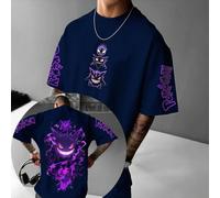 T-shirt Pokémon Gengar Unisex Regular Cotone Stampa Fronte Retro Streetwear 2026