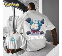 T-shirt Pokémon Snorlax Swolelax Maglia Oversize Bodybuilder Powerlifting Gym