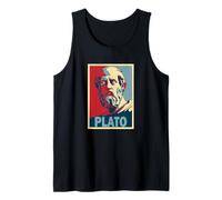 T-Shirt Pop Art con Stampa di Platone in Stile Greco Antico Canotta
