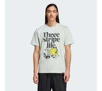 adidas Training - T-shirt verde con stampa “Three Stripe Life” XS
