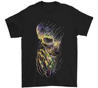 T-Shirt Praying Skull Gothic Biker Heavy Metal Rock Uomo 100% Cotone
