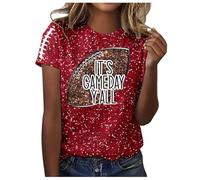 T-Shirt Pullover a Maniche Corte Girocollo Stampata Moda Casual da donna27