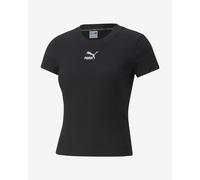 T-shirt Puma Classics Ribbed Slim manica corta nero nero donna - L