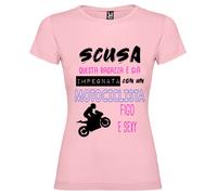 T-shirt Questa Ragazza è Già Impegnata con un Motociclista