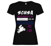 T-shirt Questa Ragazza è Già Impegnata con un Motociclista