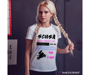 T-shirt Questa Ragazza è Già Impegnata con un Motociclista