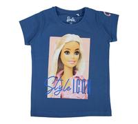 T-Shirt Ragazza Barbie. Maniche Corte. Colore Blu.