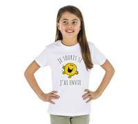 T-Shirt Ragazza Maniche Corte Je Sorrido Se Ho Voglia