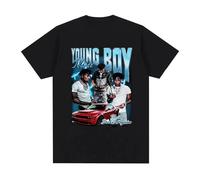 T-Shirt Rapper Never Broke Again YoungBoy Unisex T-Shirt Hip-Hop Moda Harajuku Maniche Corte Top Uomo Donna-Black||XS