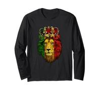 t-Shirt re Rasta Leone Reggae Tee Shirt Maglia a Manica