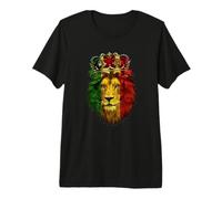 t-Shirt re Rasta Leone Reggae Tee Shirt Maglietta Premium