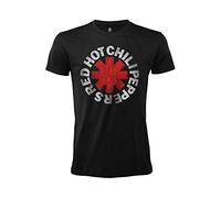 T-Shirt Red Hot Chili Peppers Maglietta Logo Musica Rock Ufficiale Nera Cotone Unisex Adulto Ragazzo (L)