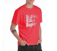 T-shirt REPLAY uomo manica corta maglietta con stampa Highway Stars Replay rosso
