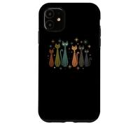 T-shirt retrò con gatti stilizzati Mid-Century Modern 50/’60 Custodia per iPhone 11