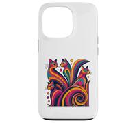 T-shirt retrò con gatti stilizzati Mid-Century Modern 50/’60 Custodia per iPhone 13 Pro