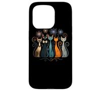 T-shirt retrò con gatti stilizzati Mid-Century Modern 50/’60 Custodia per iPhone 15 Pro