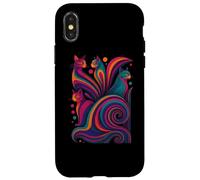 T-shirt retrò con gatti stilizzati Mid-Century Modern 50/’60 Custodia per iPhone X/XS