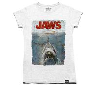 T-Shirt Retro Donne Distressed Poster Del Film JAWS Amity Island Quints Fishing