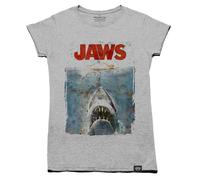 T-Shirt Retro Donne Distressed Poster Del Film JAWS Amity Island Quints Fishing