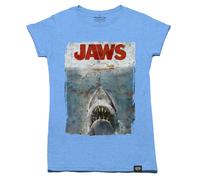 T-Shirt Retro Donne Distressed Poster Del Film JAWS Amity Island Quints Fishing