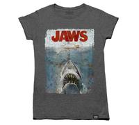T-Shirt Retro Donne Distressed Poster Del Film JAWS Amity Island Quints Fishing