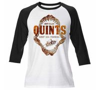 T-Shirt Retro Movie Jaws Amity Island A Maniche Lunghe Quints