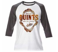 T-Shirt Retro Movie Jaws Amity Island A Maniche Lunghe Quints