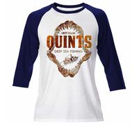 T-Shirt Retro Movie Jaws Amity Island A Maniche Lunghe Quints