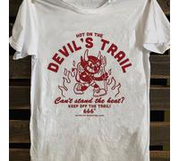 T-shirt retrò punk rock da - Con la "Hot on The Trail", realizzata in 100%, perfetta per l'abbigliamento casual, con un divertente tema horror, stampata su magliette