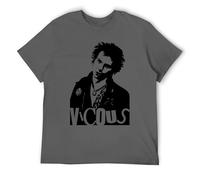 T-shirt retrò punk rock tributo, anni '70 UK musica cultura grafica, camicia estetica ribelle anarchia, Stile grigio scuro, L
