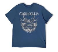 T-shirt retrò rock da uomo - Maglietta grafica vintage ispirata a China Town, Stile blu navy, M