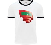 T-Shirt Ringer Con Bandiera Curva Delle Maldive Uomo